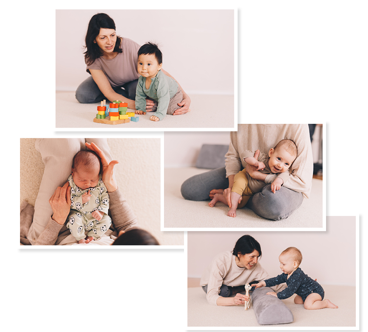 Collage für Katrin Thieme Kinderphysiotherapie in Nürnberg bei der Behandlung eines Kindes